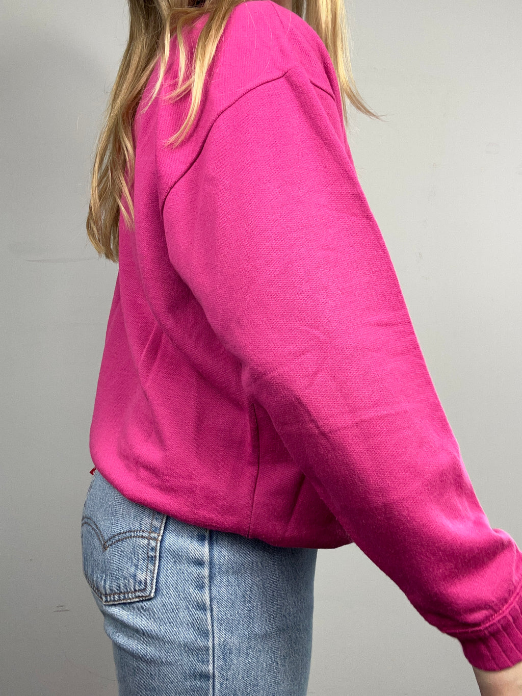 90's Pink Dog And Rose Sweater Size S