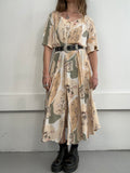 90s Cream Floral Dress Size 12