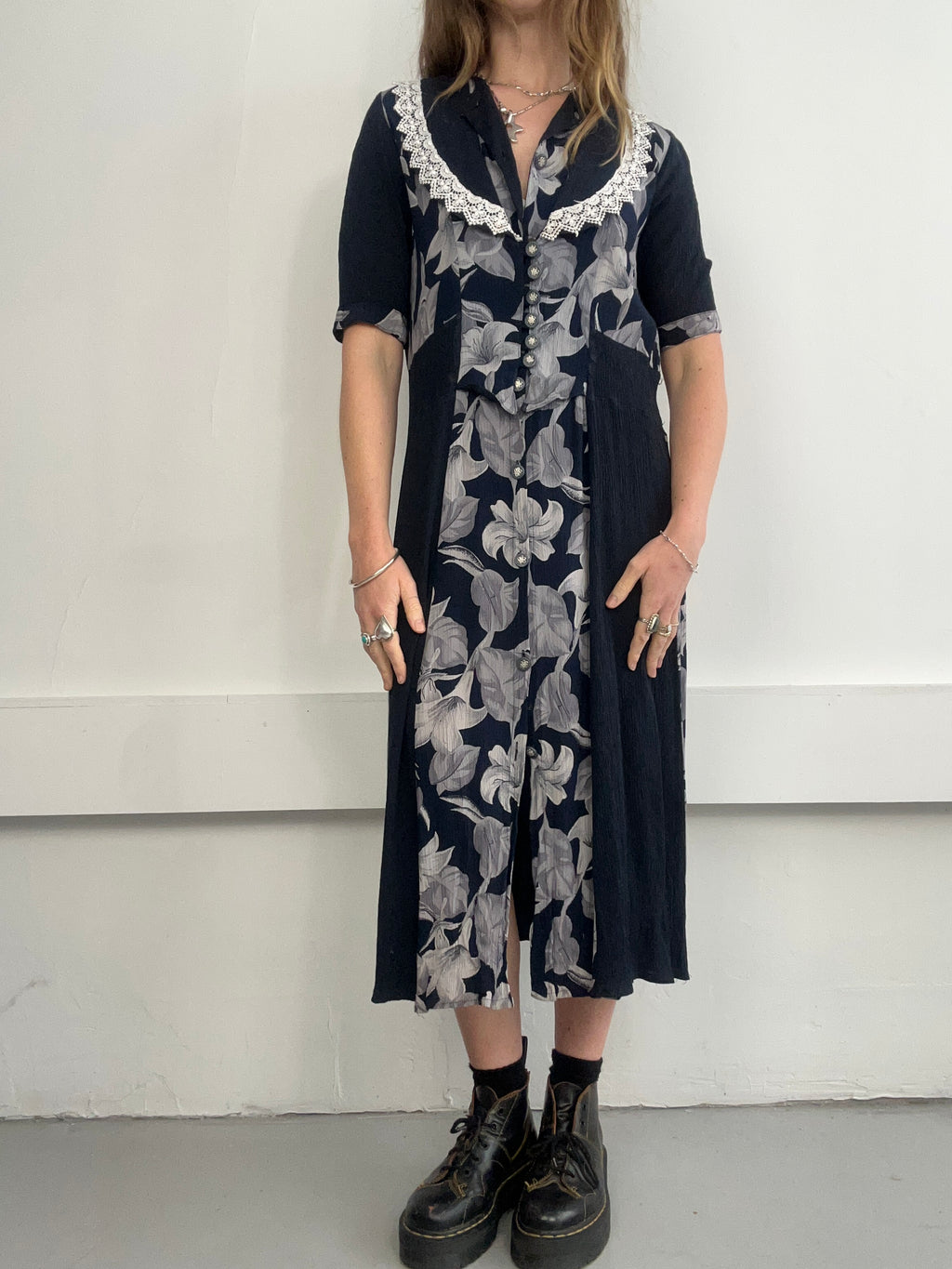 Navy Large Collar Dress Size 12
