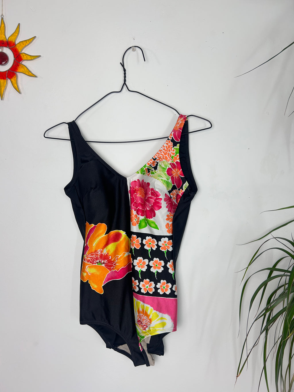 80's floral Swimsuit Size 14