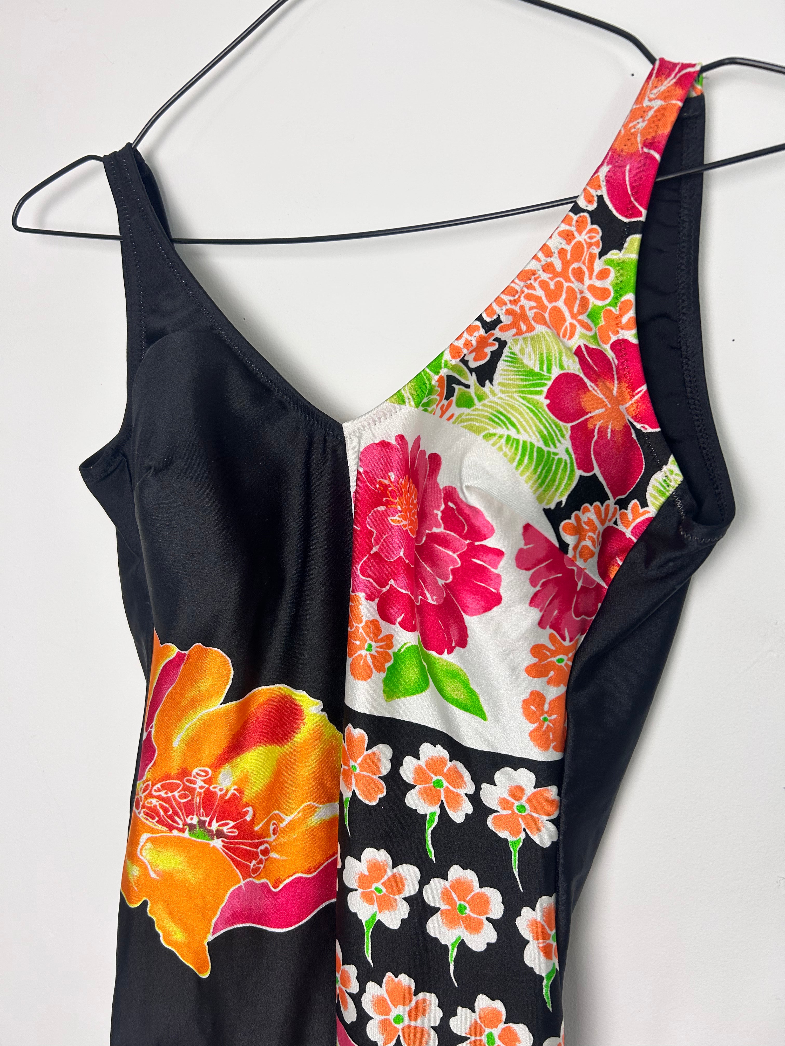 80's floral Swimsuit Size 14