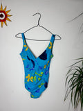 Blue Floral Swimsuit Size 14