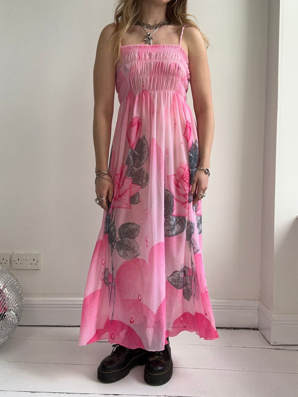 §970's Pink sun Dress Size 12