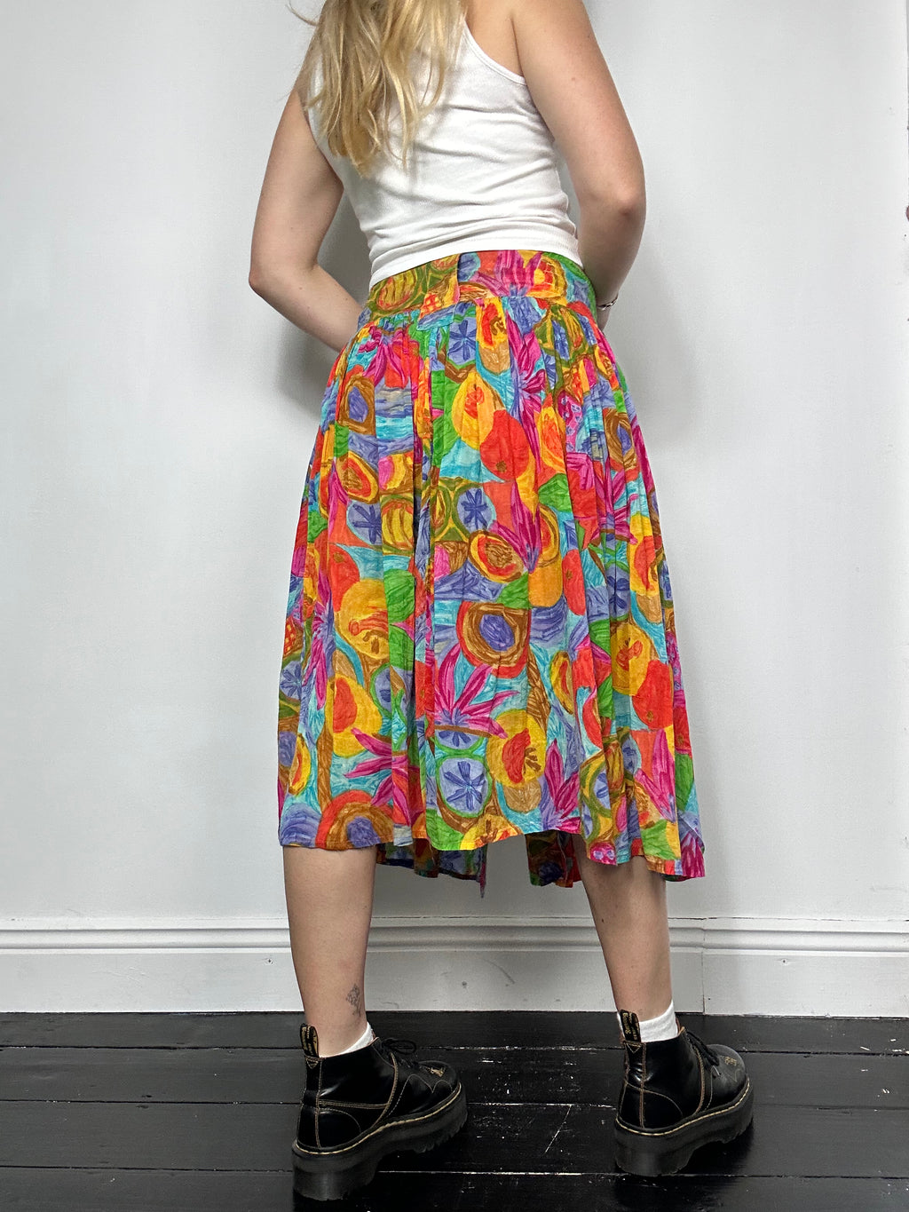 80's Colourful midi Skirt Size 10
