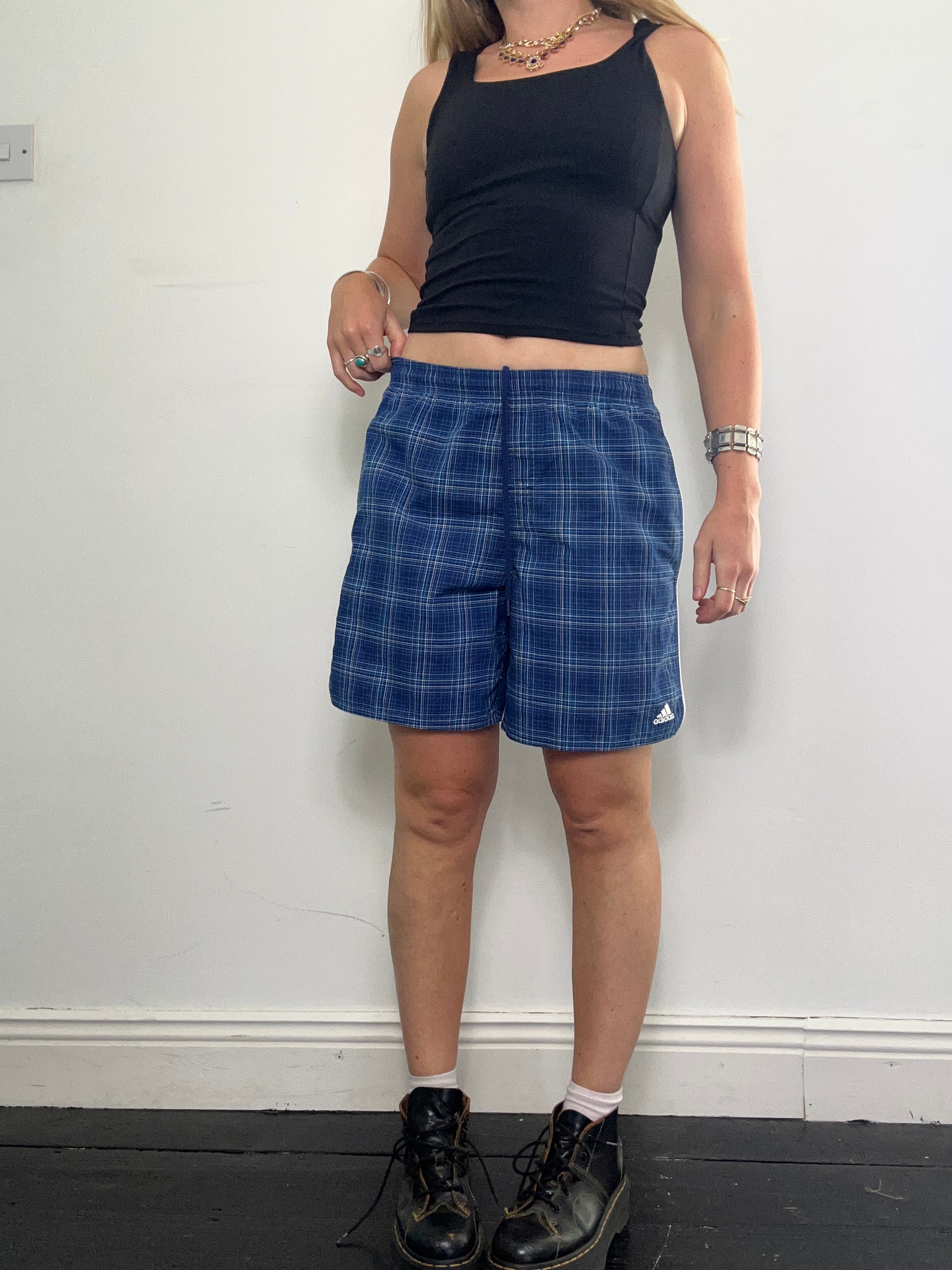 Adidas 90's Tartan Shorts Size S