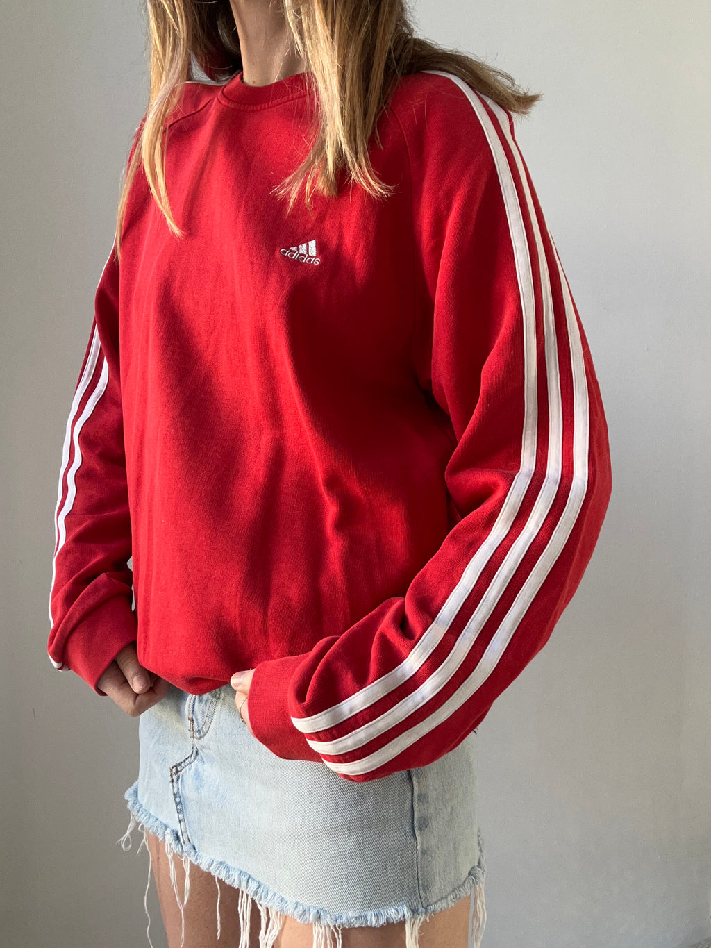 Red Adidas Sweater Size M