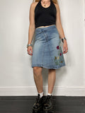 Denim Embroidered Skirt Size 8