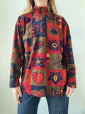 Half Zip Floral Fleece Size S