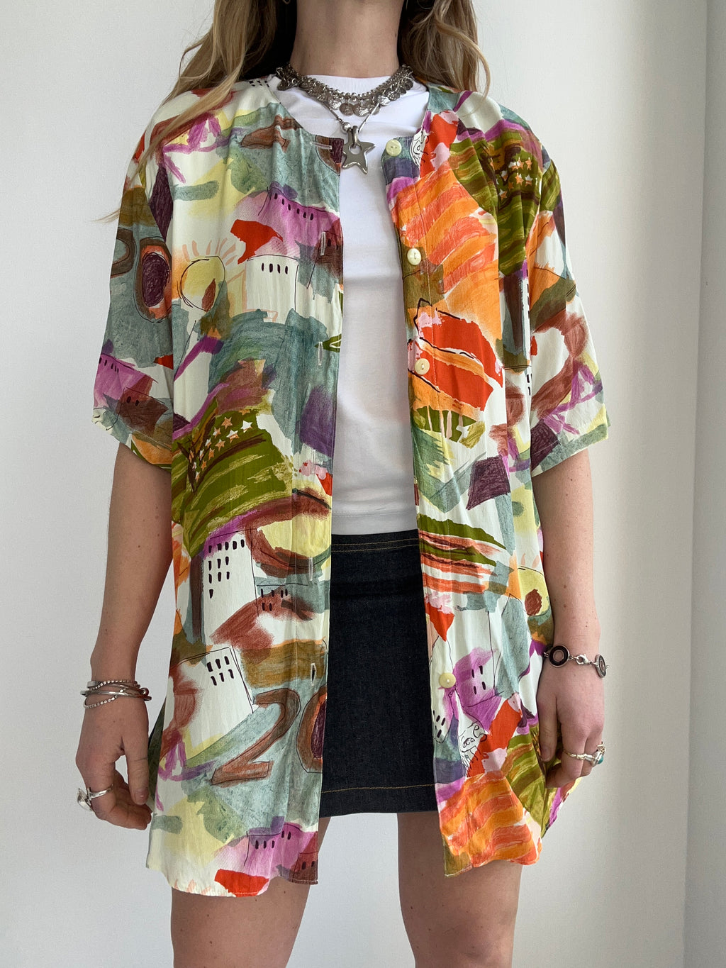 90's Printed Shirt Size 14