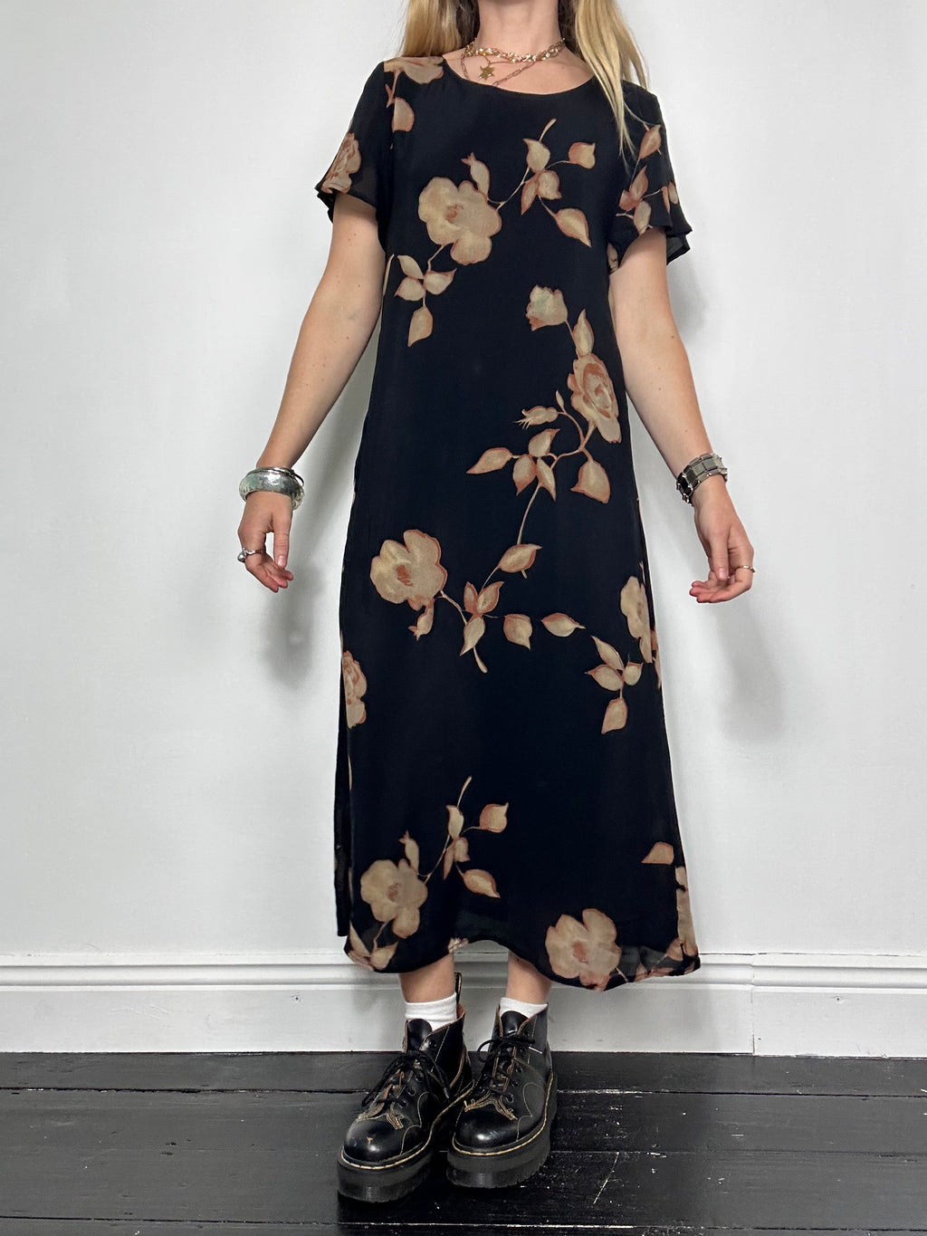 90's Chiffon Midi Dress Size 12