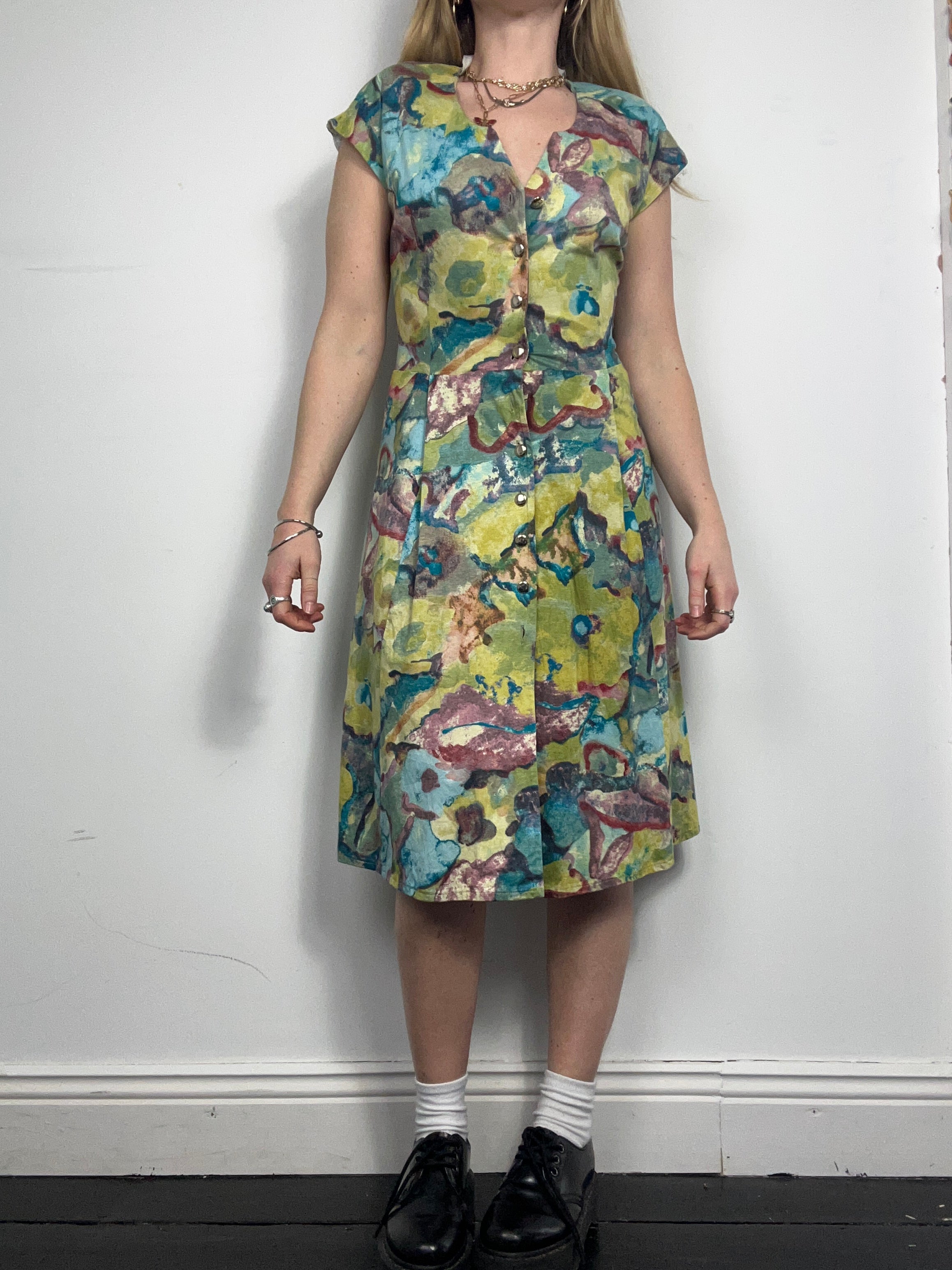 Watercolour Midi Dress Size S