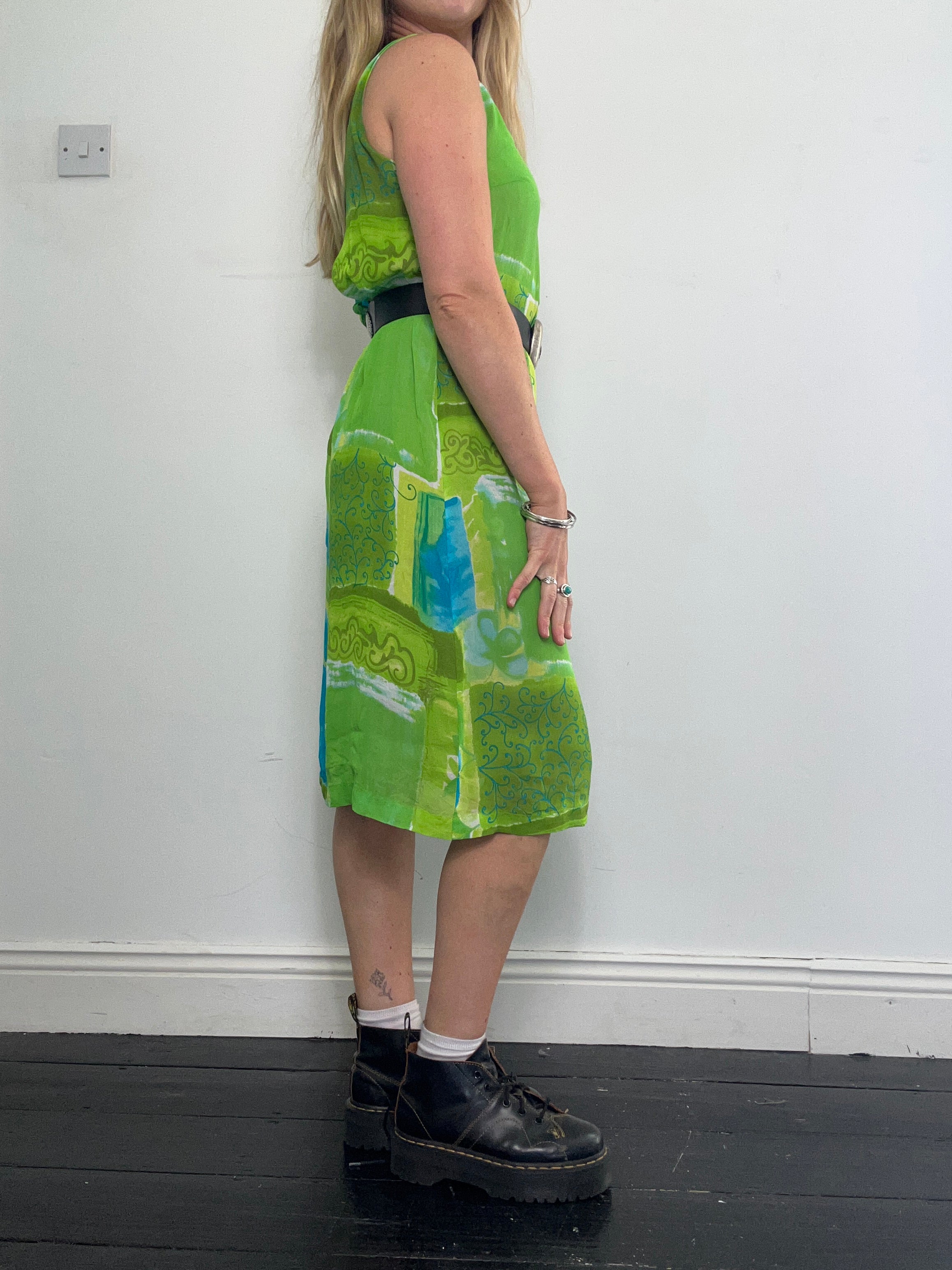 Green 90's Midi Dress Size 10
