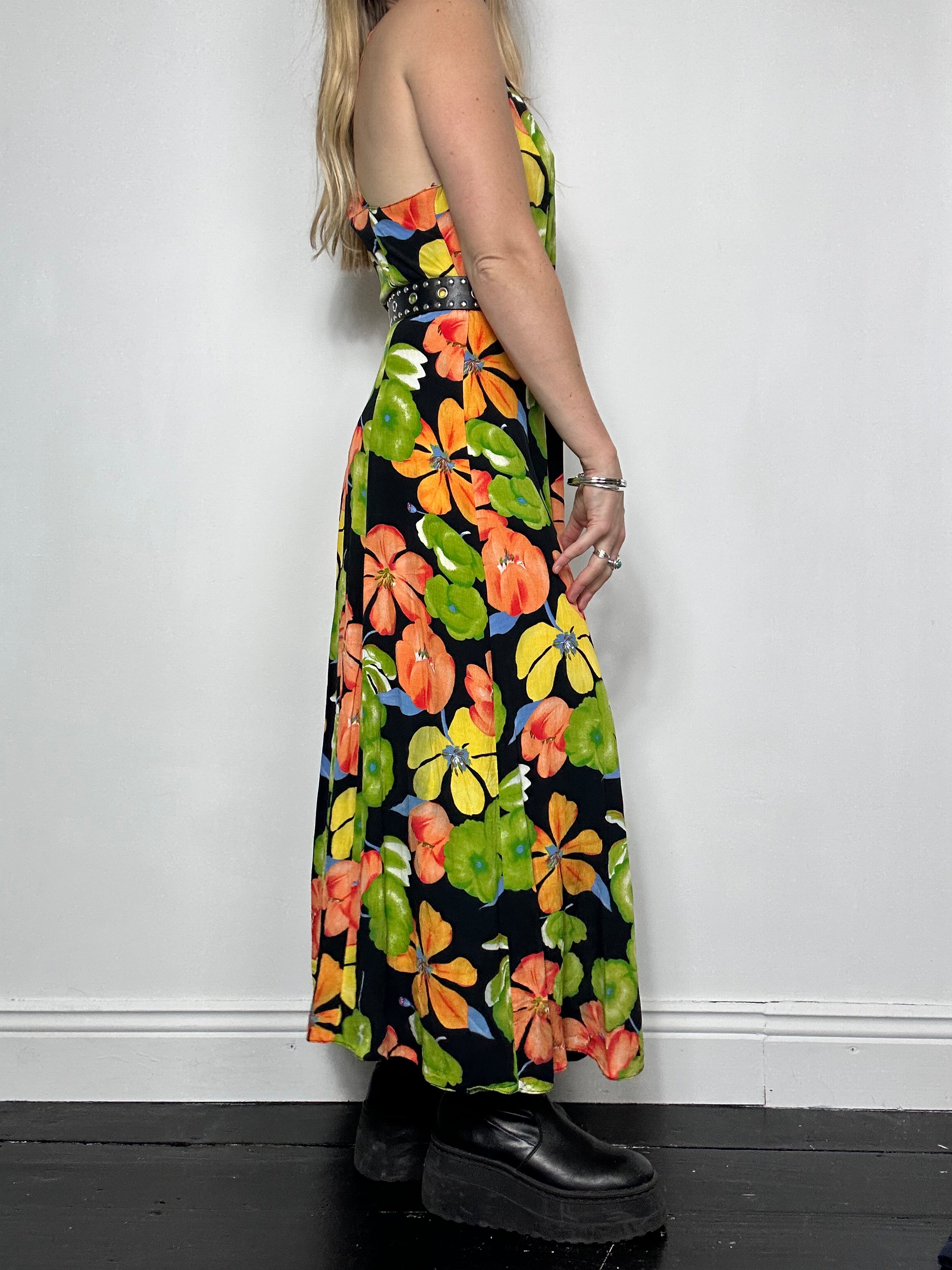 Floral 90's Midi Dress Size 10