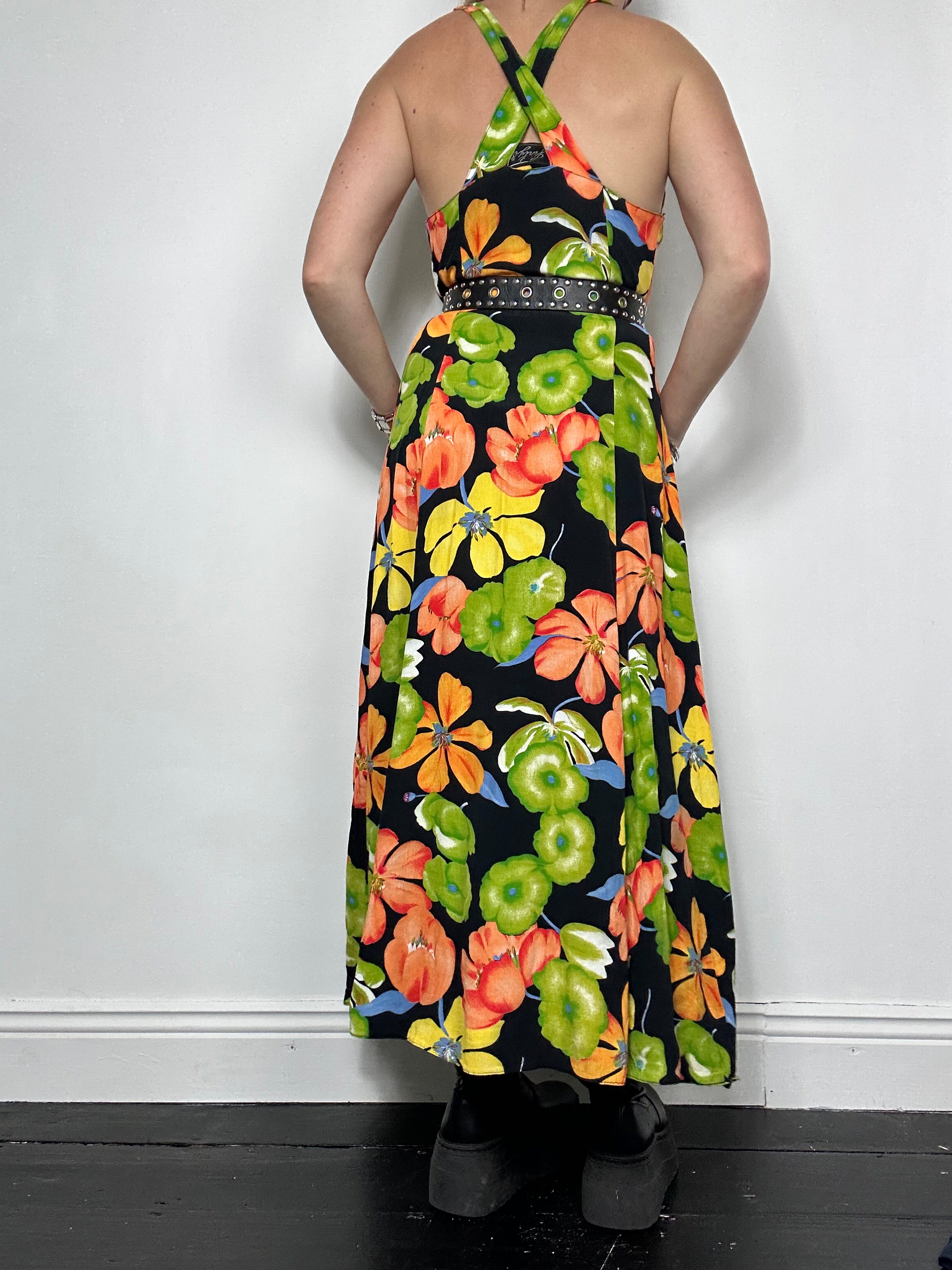 Floral 90's Midi Dress Size 10