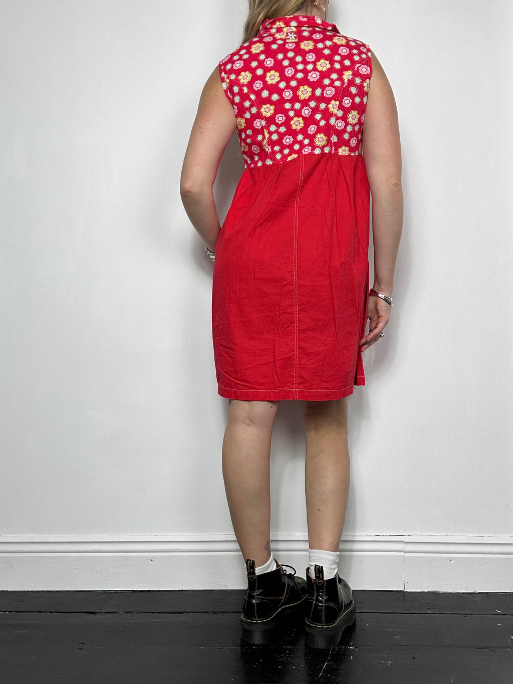 Red Floral 90's Mini Dress