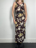 Brown Backless Maxi Dress Size 8