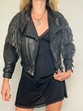 Fringed Leather Jacket Size 8