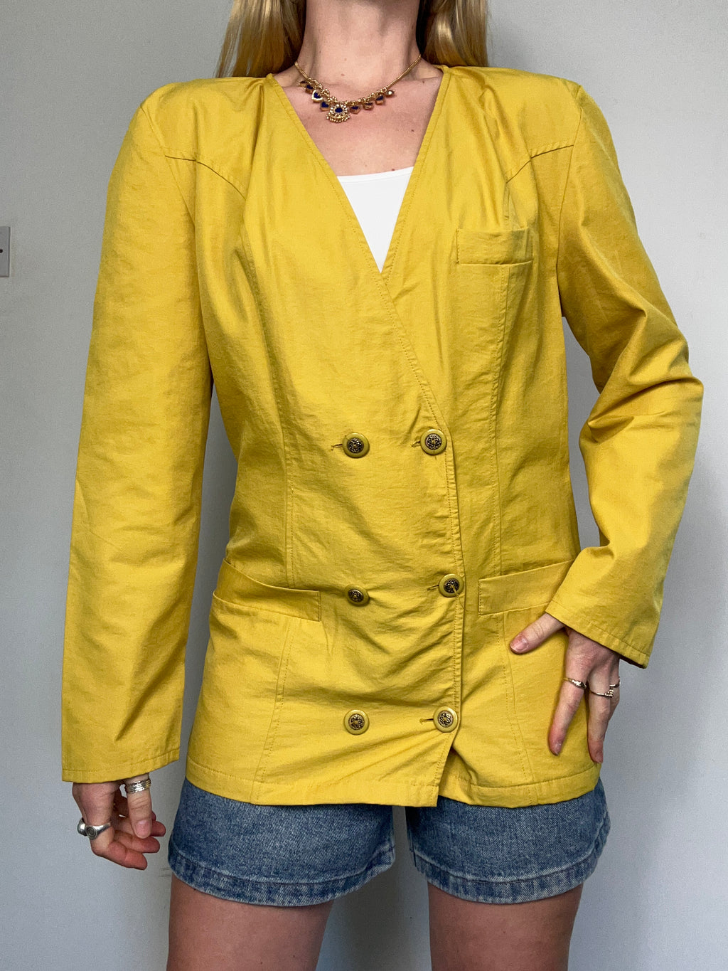 80's Mustard Double Brested Blazer Size 8