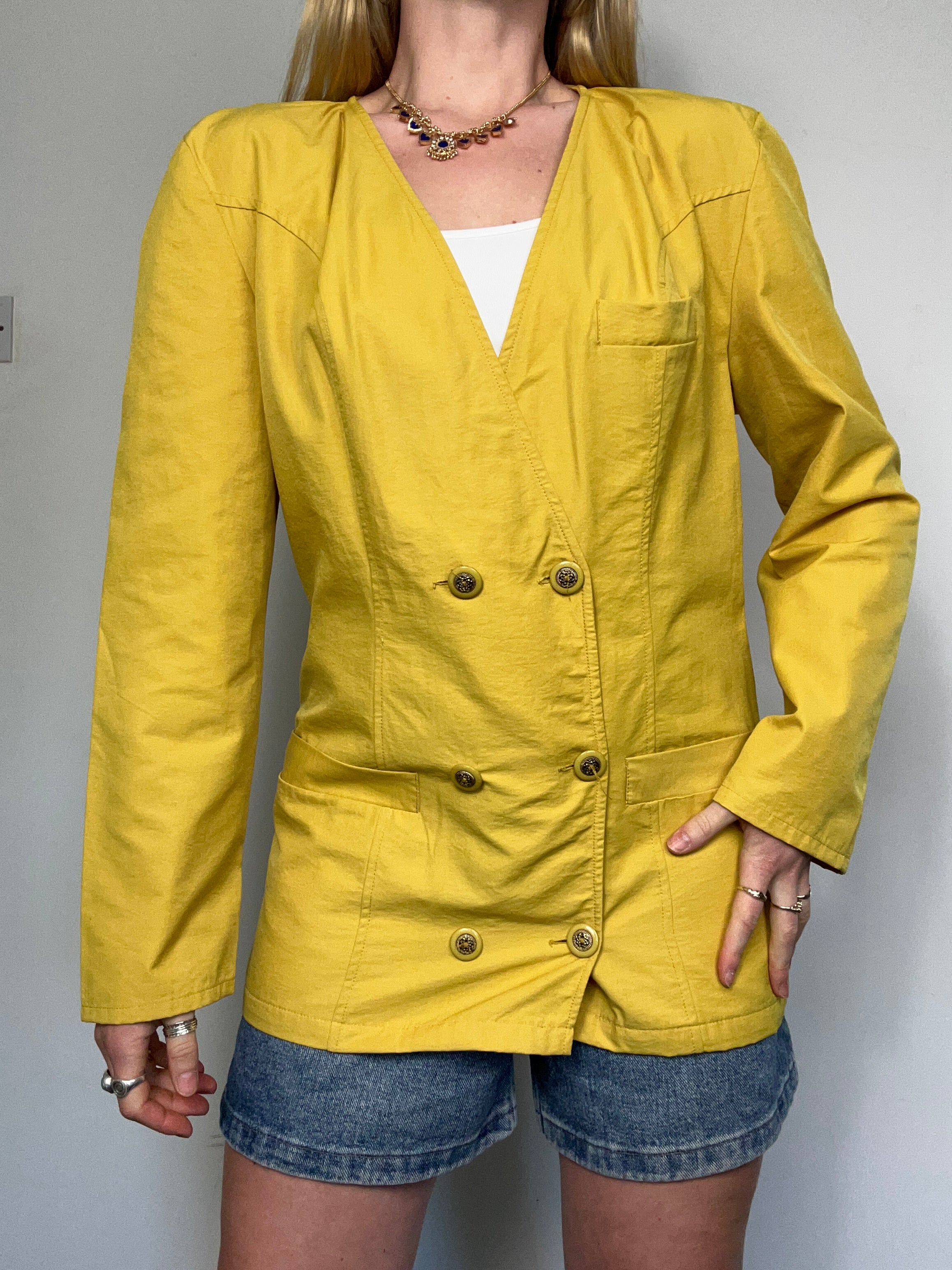 80's Mustard Double Brested Blazer Size 8