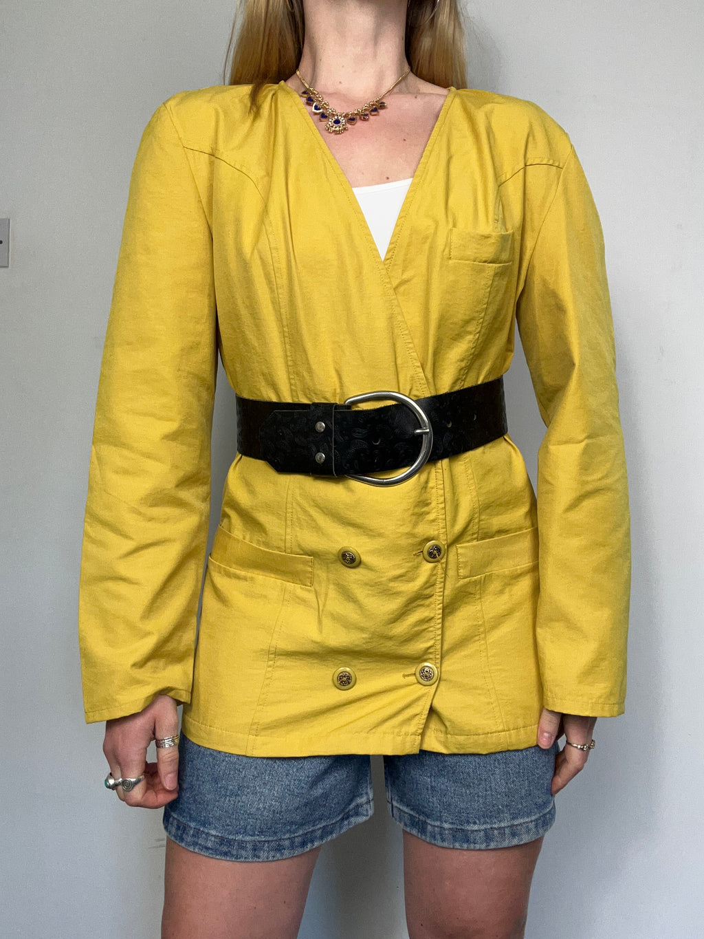 80's Mustard Double Brested Blazer Size 8