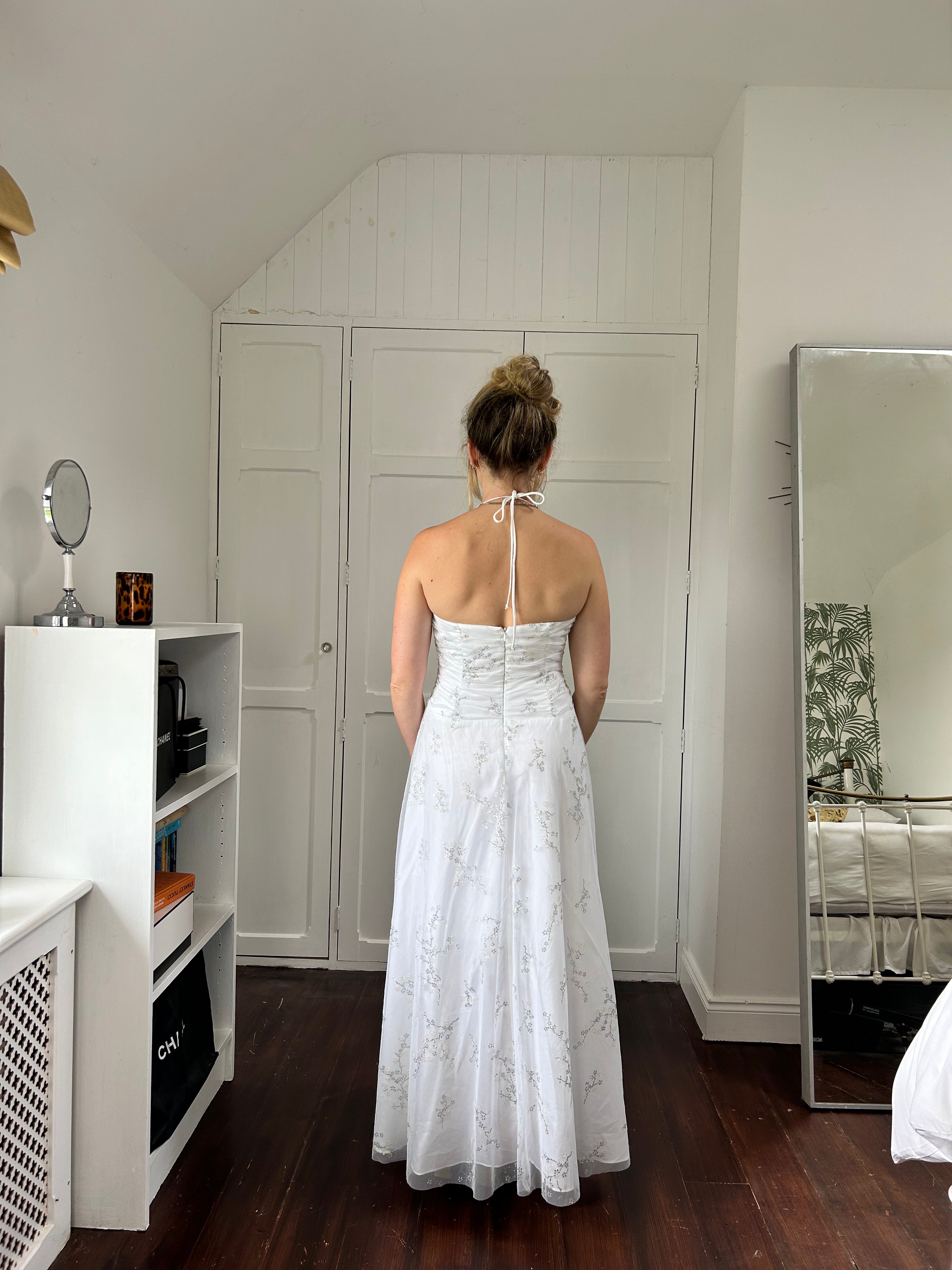 1990's Halter White Dress size 8