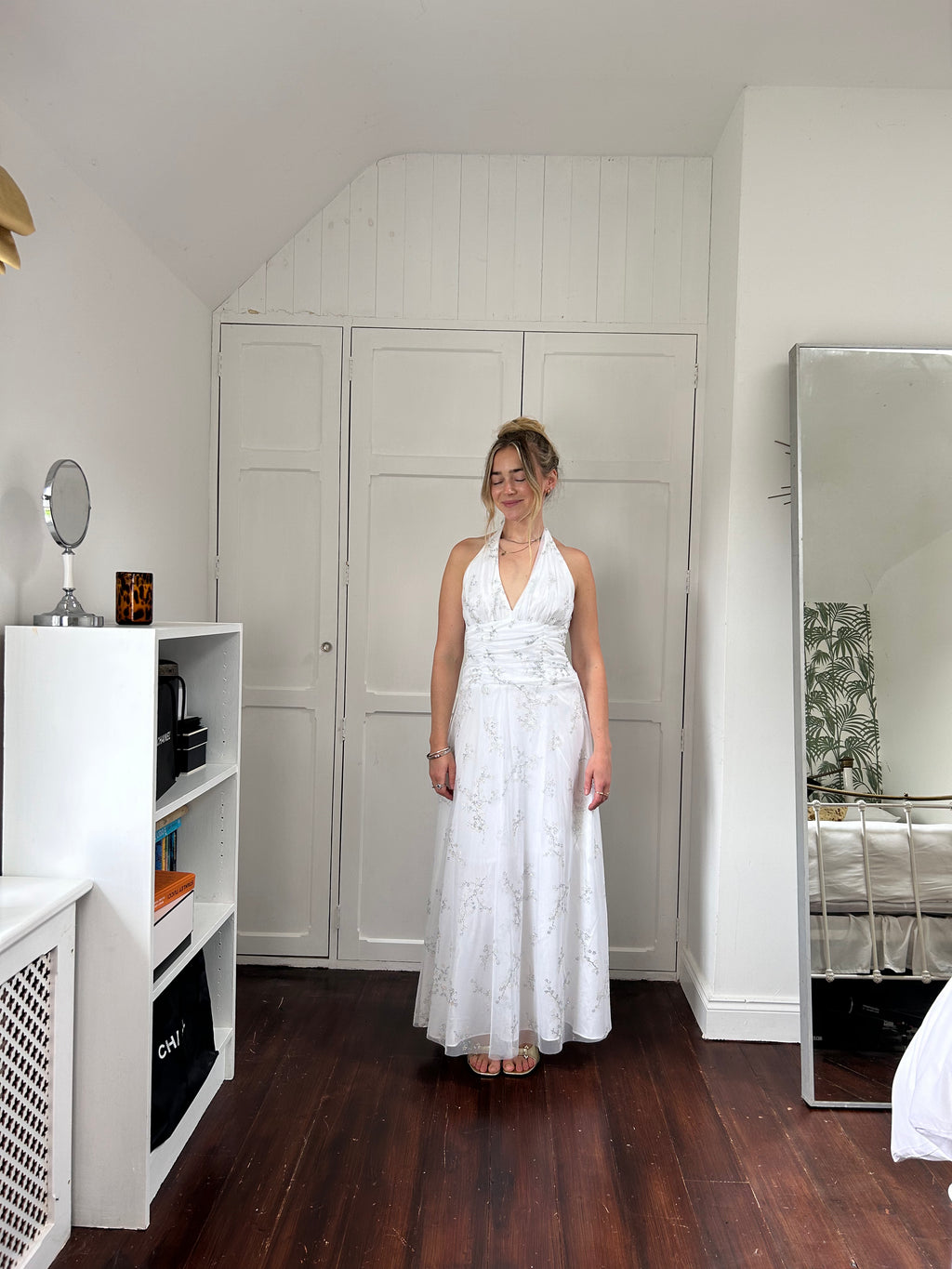 1990's Halter White Dress size 8