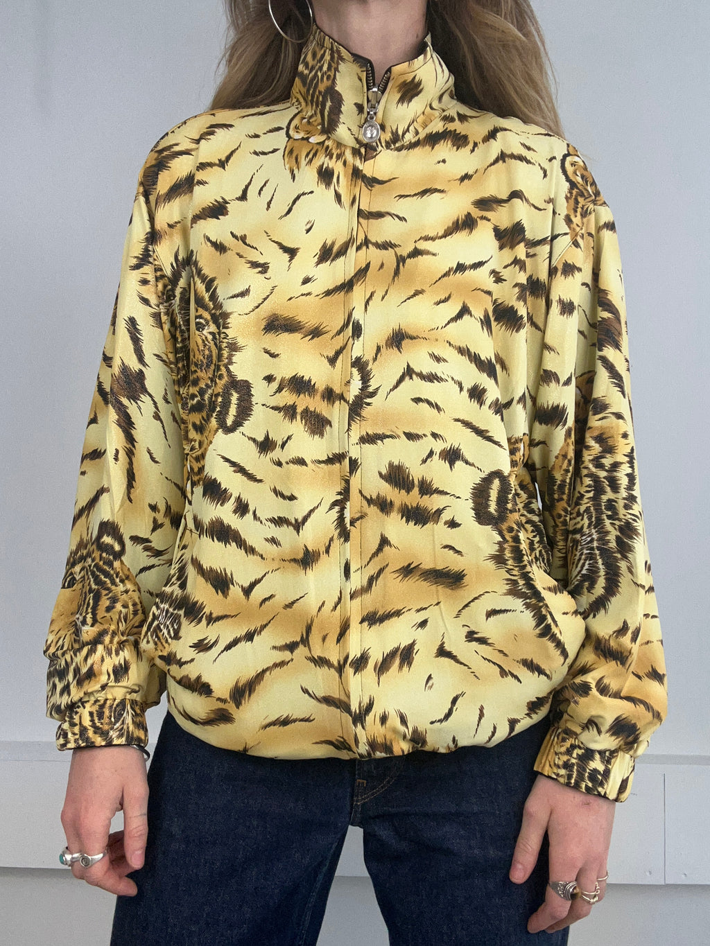 Tiger Print 80's Reversible Jacket Size M