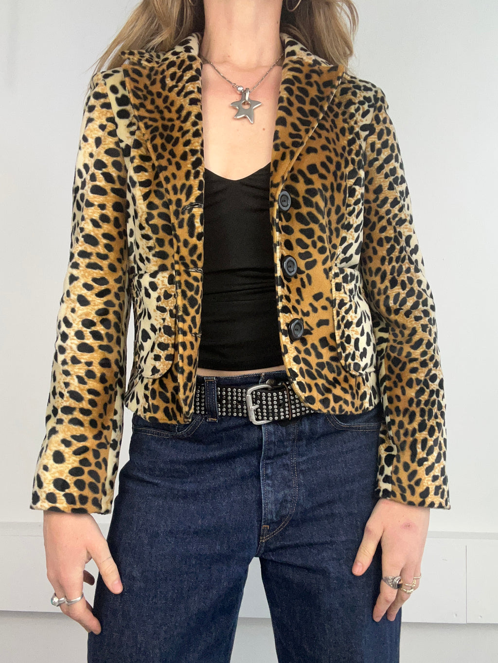 Velour Cheetah Print Jacket Size 8