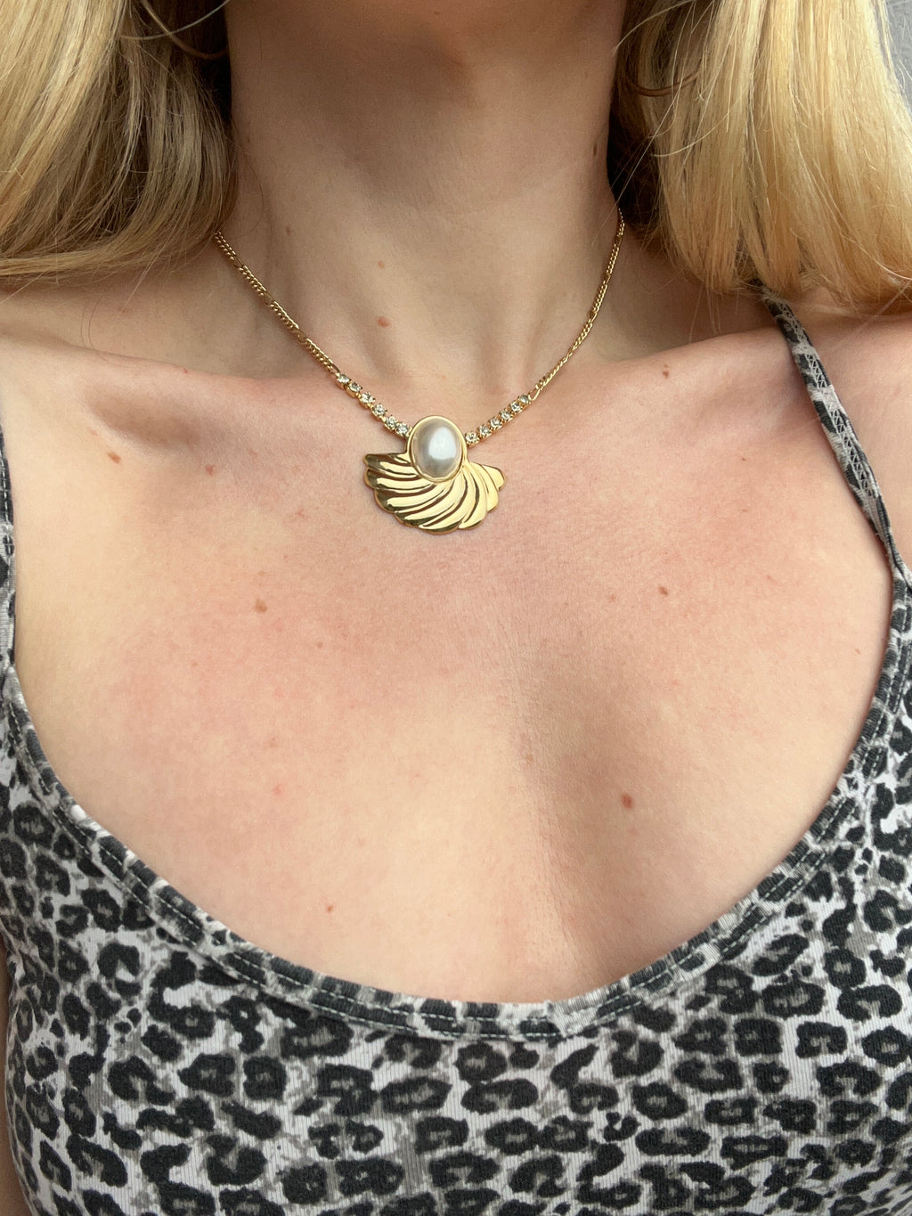 80's Gold Plated Pearl Necklace