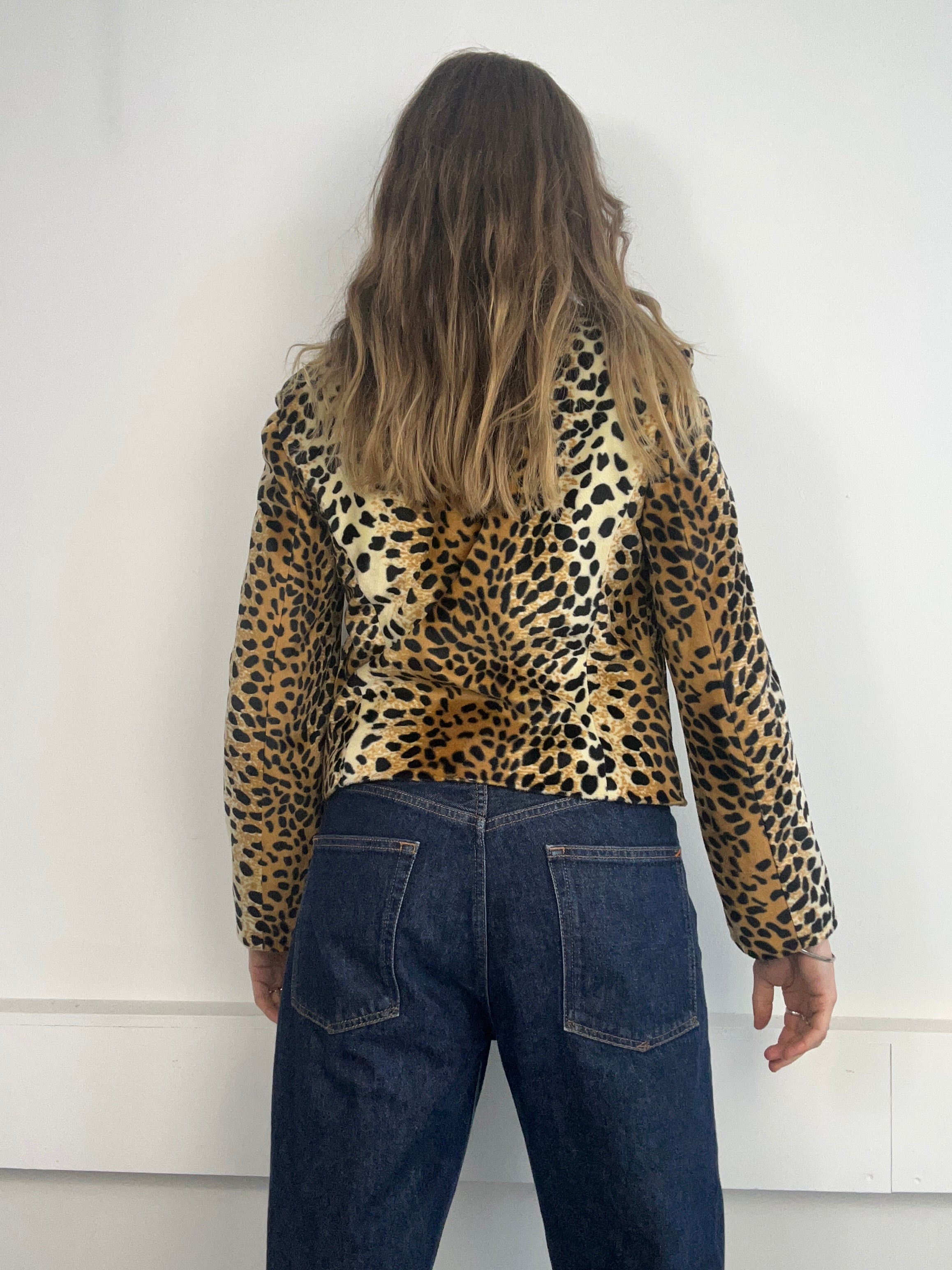 Velour Cheetah Print Jacket Size 8