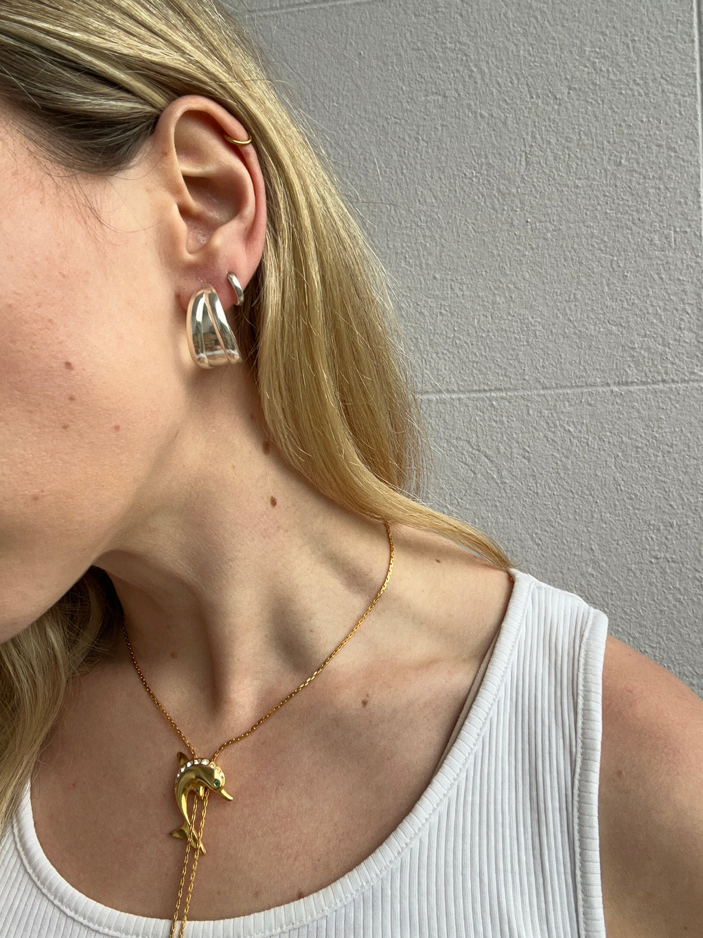 Silver Plated Hoops 80's