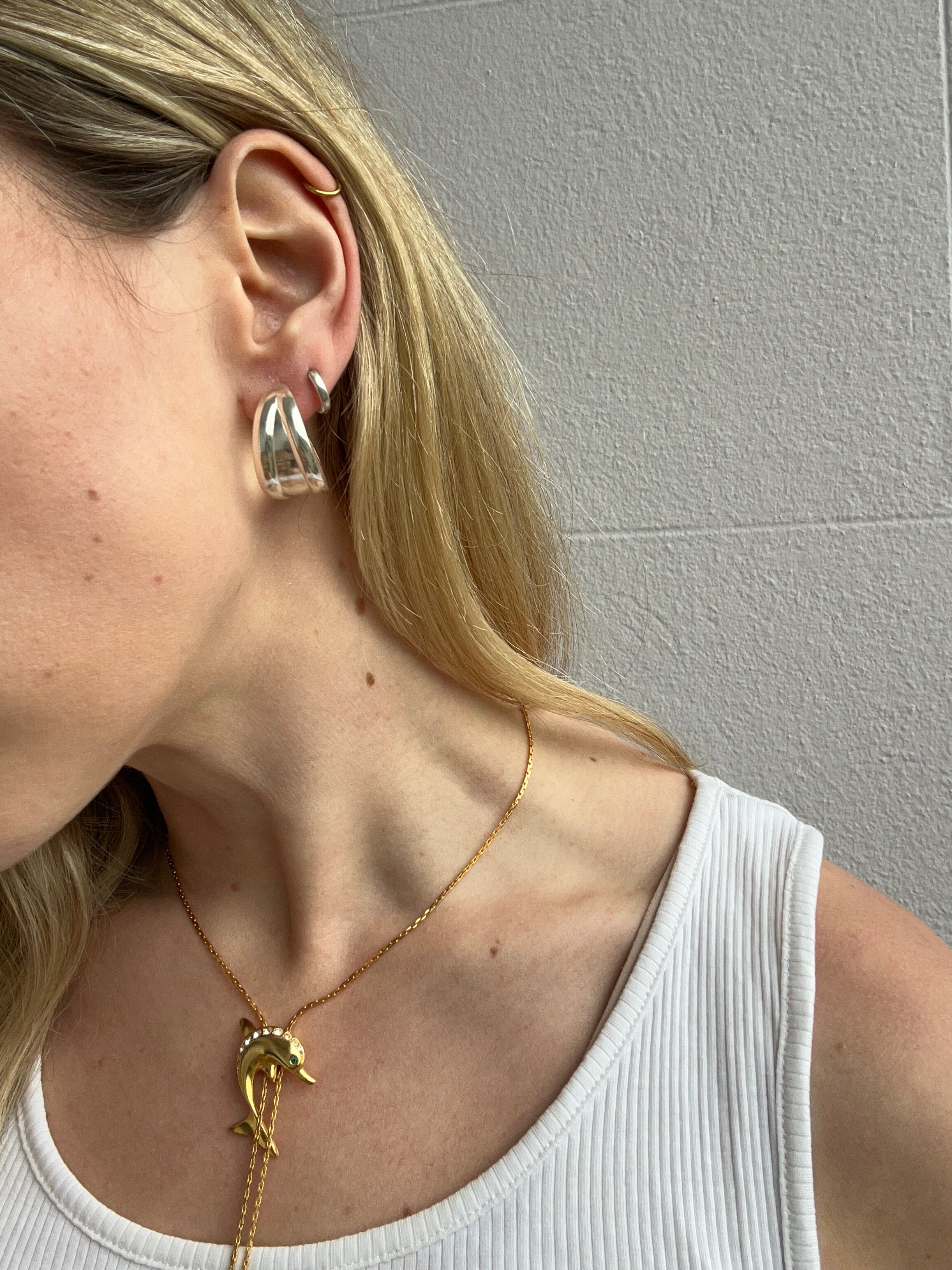 Silver Plated Hoops 80's