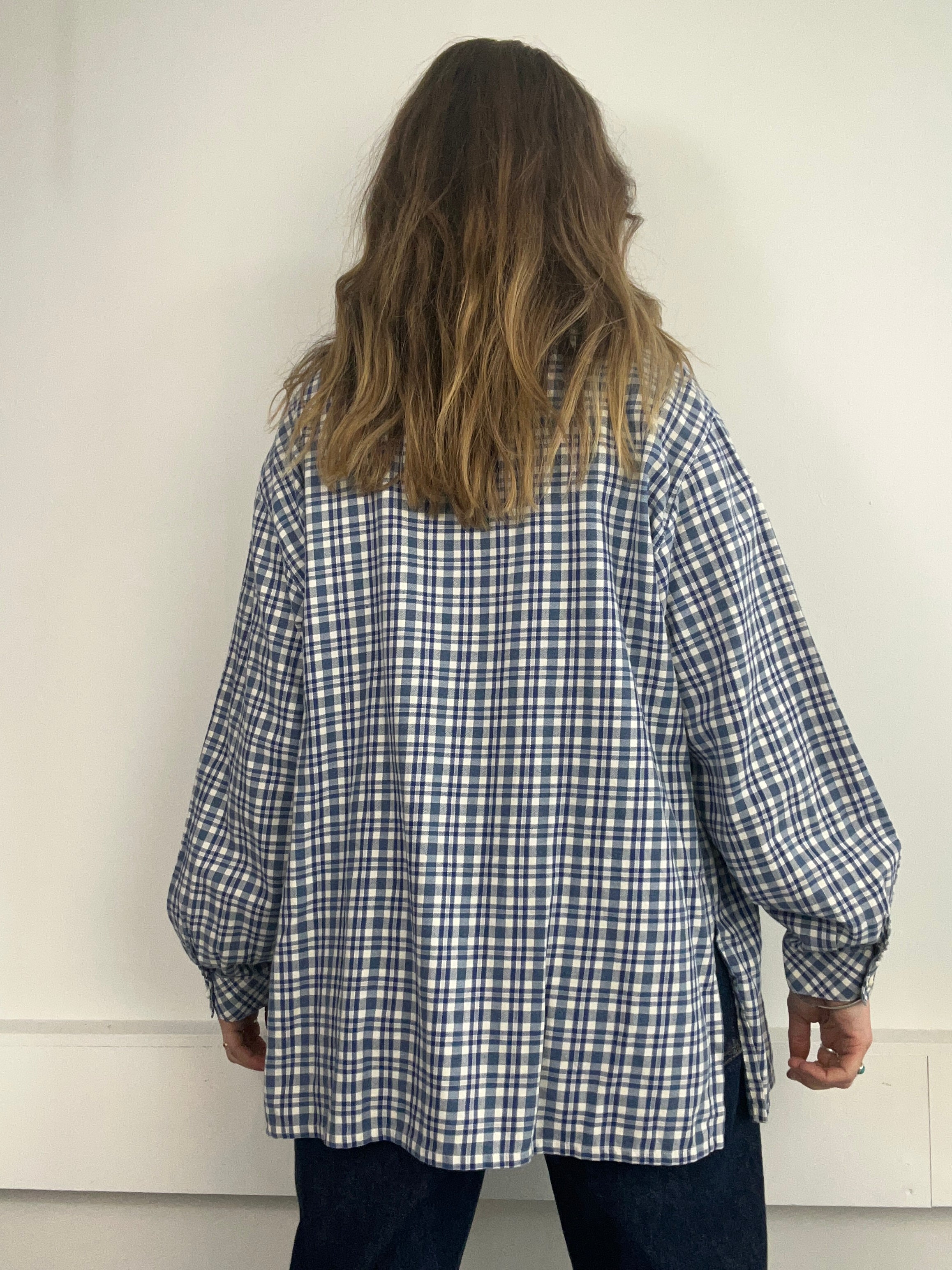 Gingham Blue Shirt Size Xl
