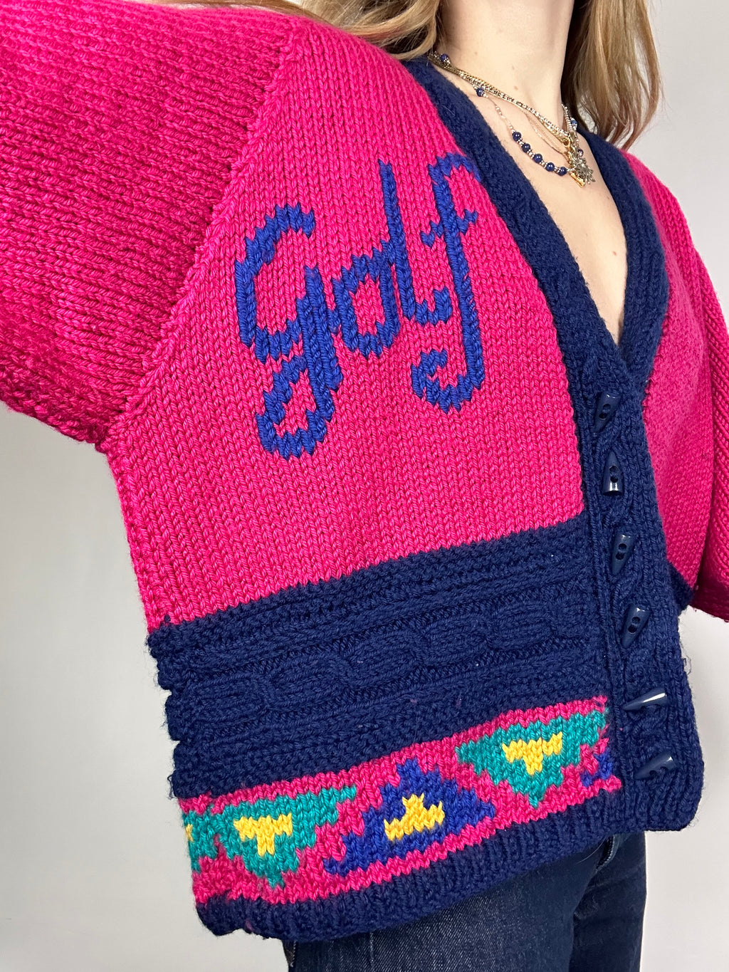 Hand Knit GOLF 80's Sweater Size 12