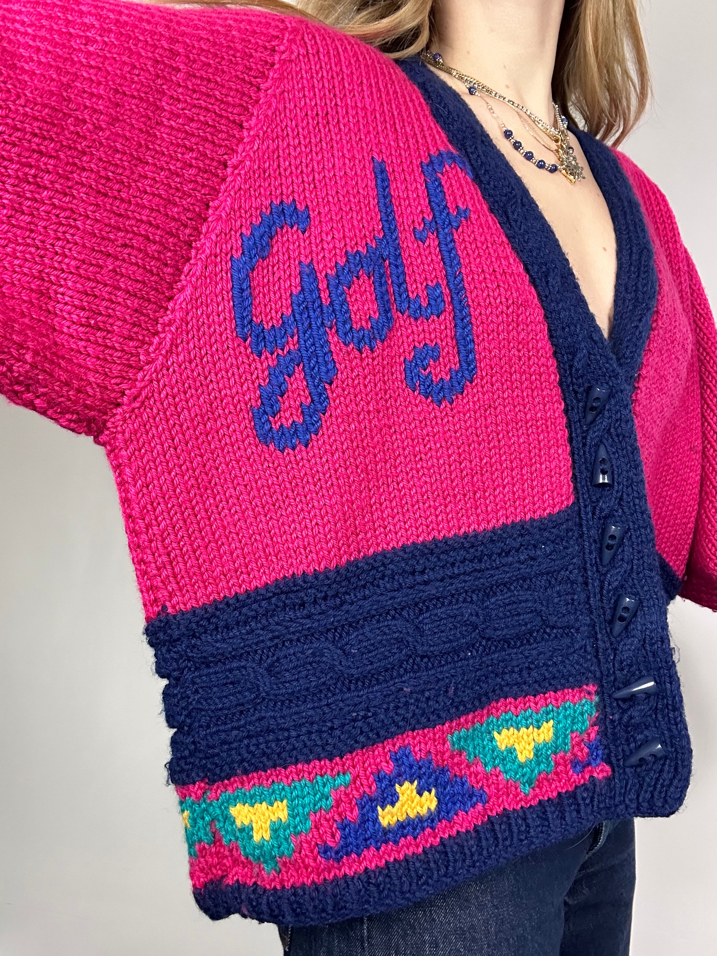 Hand Knit GOLF 80's Sweater Size 12