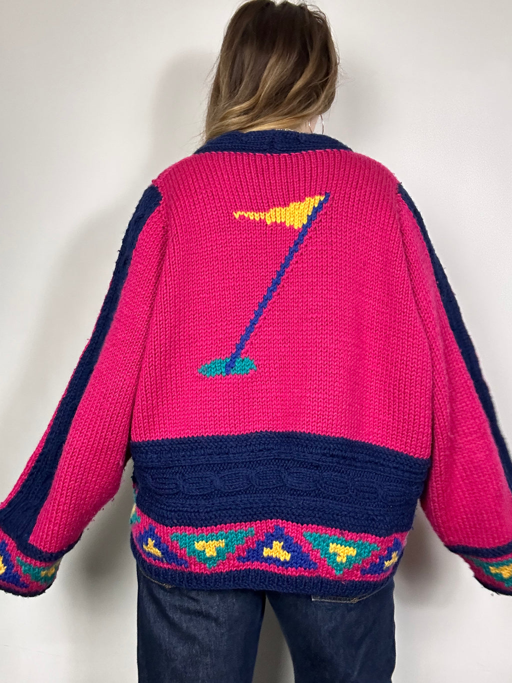 Hand Knit GOLF 80's Sweater Size 12