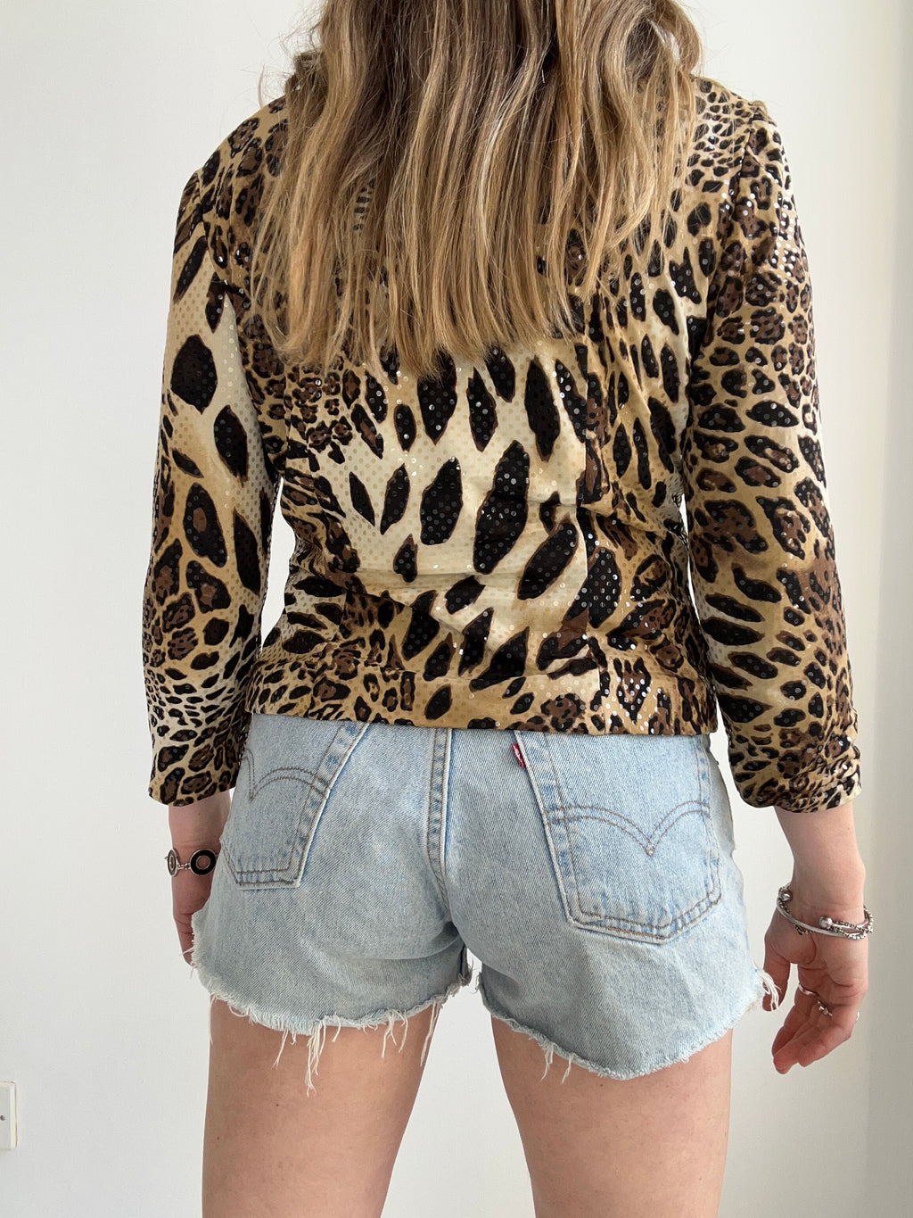 Cheetah print 80's Sparkley jacket Size 10