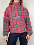 Pink tartan Half Zip Fleece Size M