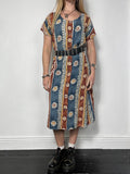 Daisy Print 90's Striped Dress Size 12