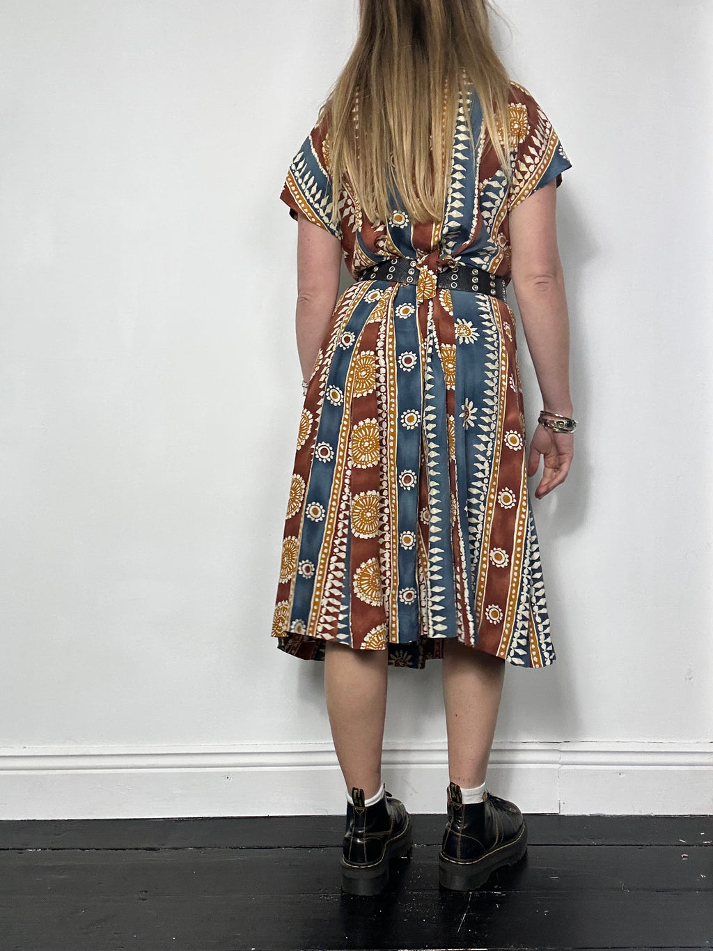 Daisy Print 90's Striped Dress Size 12