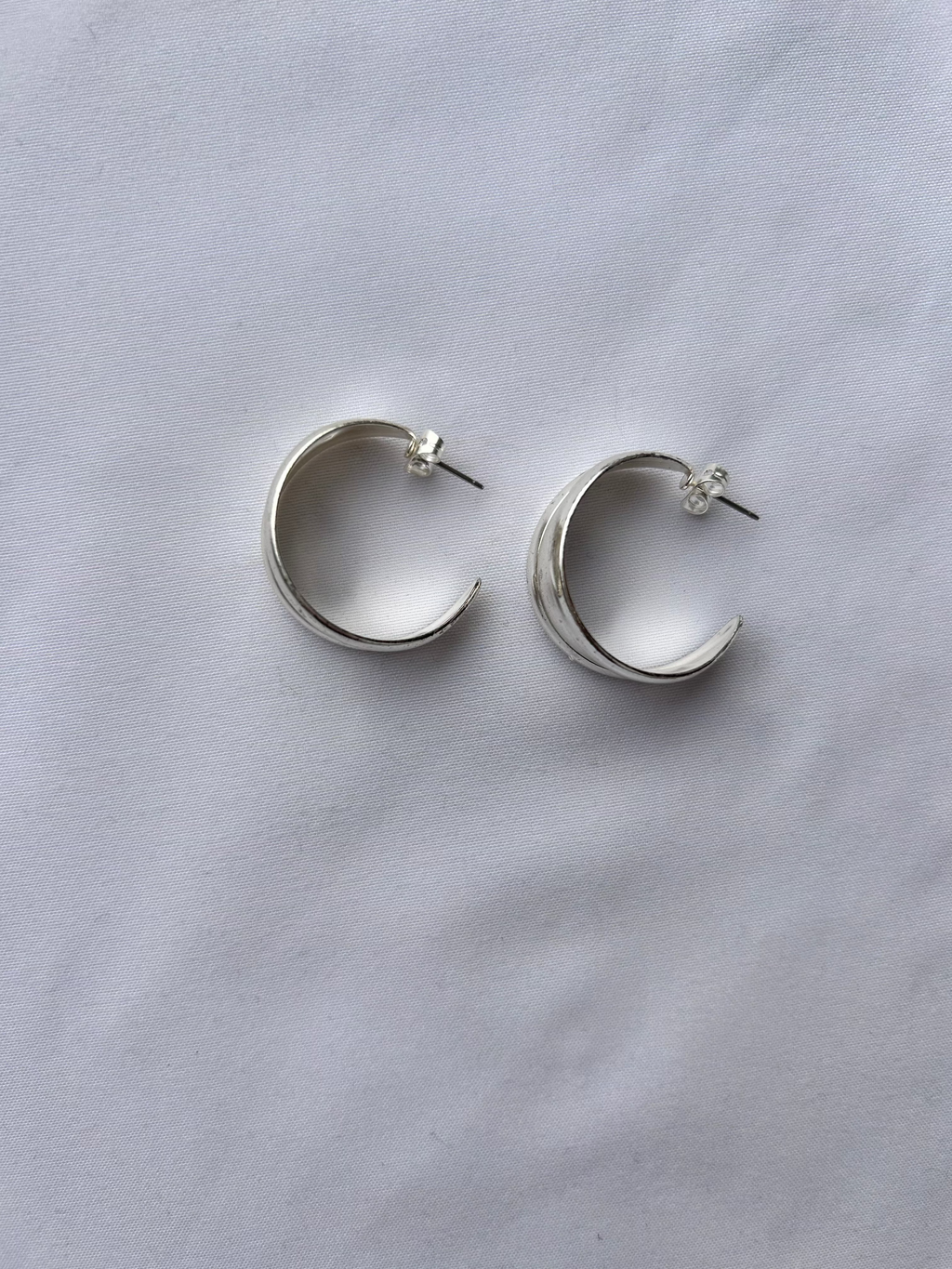 Silver Plated Hoops 80's