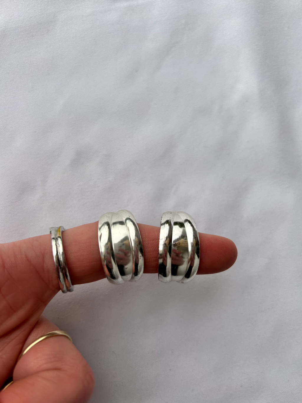 Silver Plated Hoops 80's