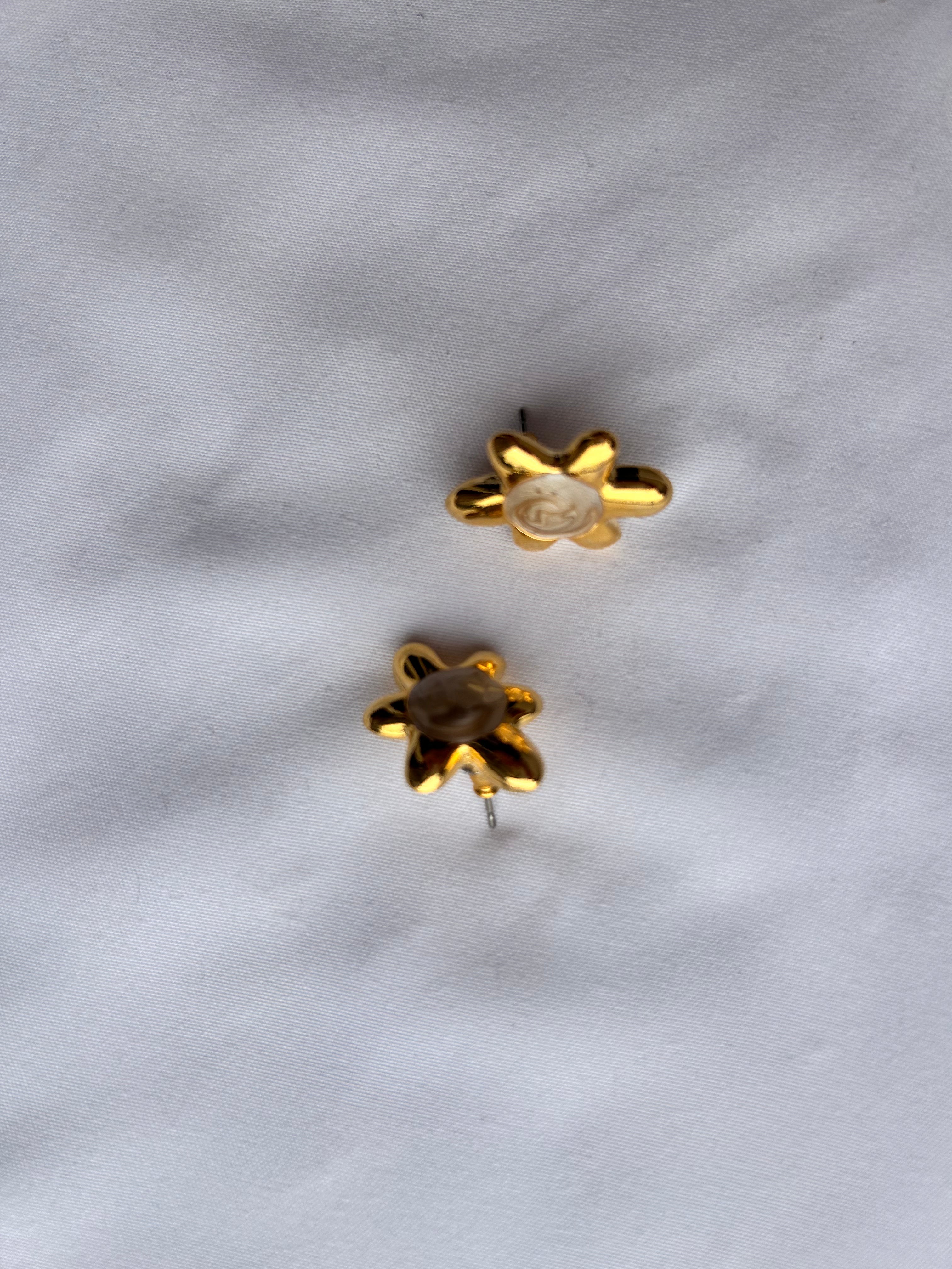 Gold Plated Swirl Flower Studs