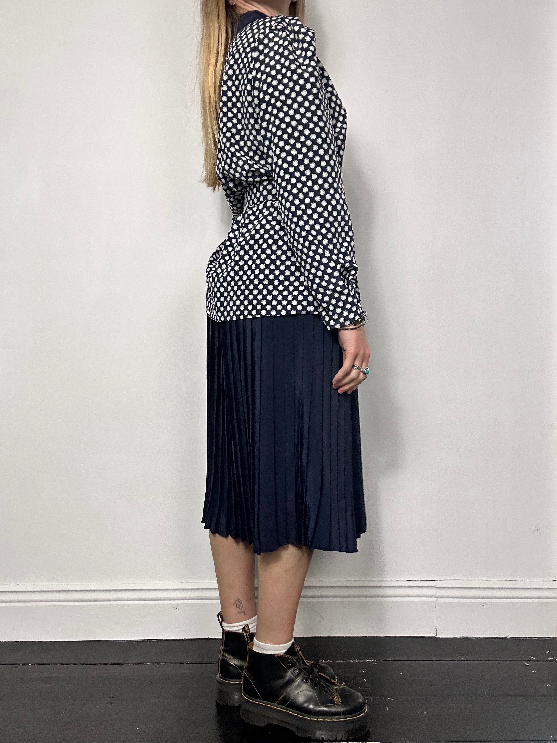 Navy 80's Polkadot Blazer Dress Size 12