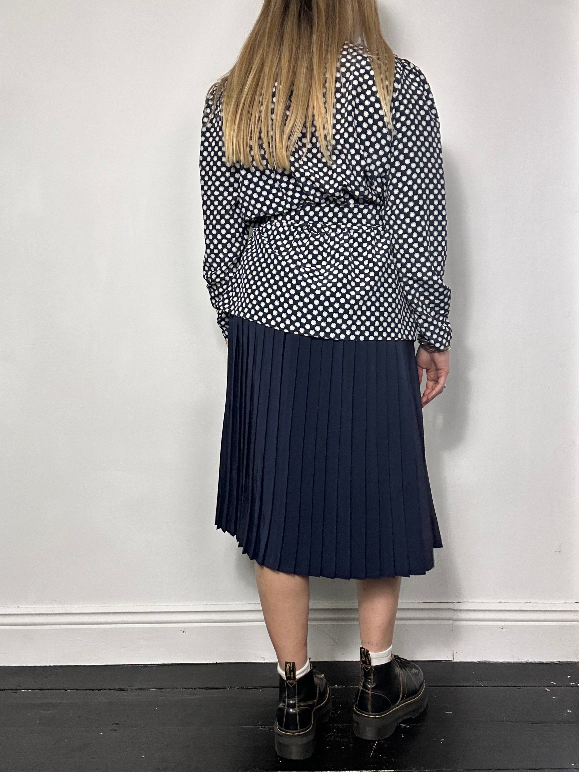 Navy 80's Polkadot Blazer Dress Size 12