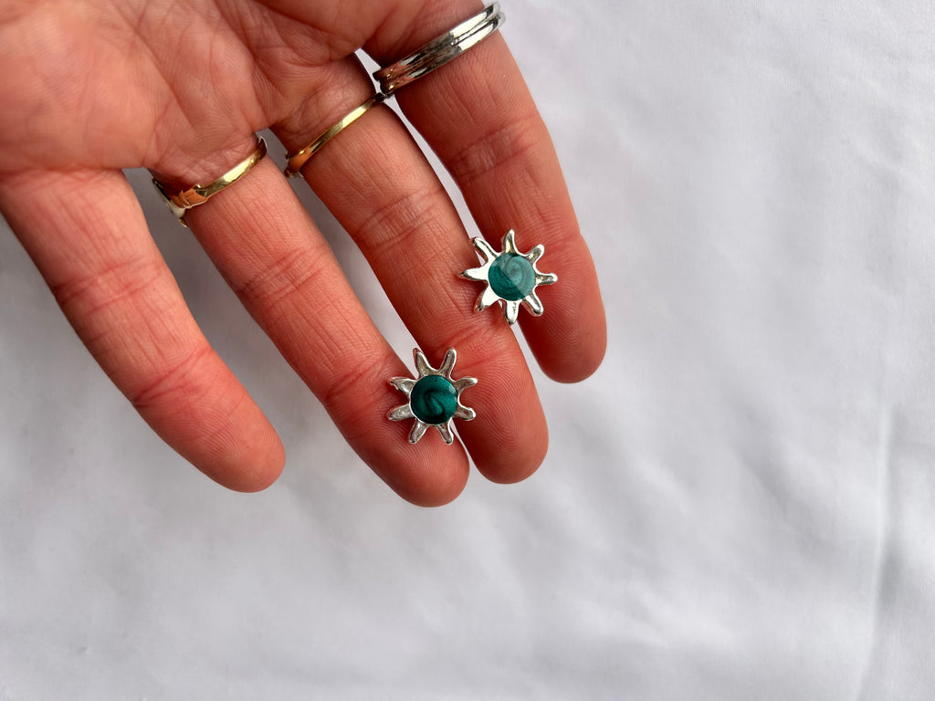 Silverplated Sun Earrings