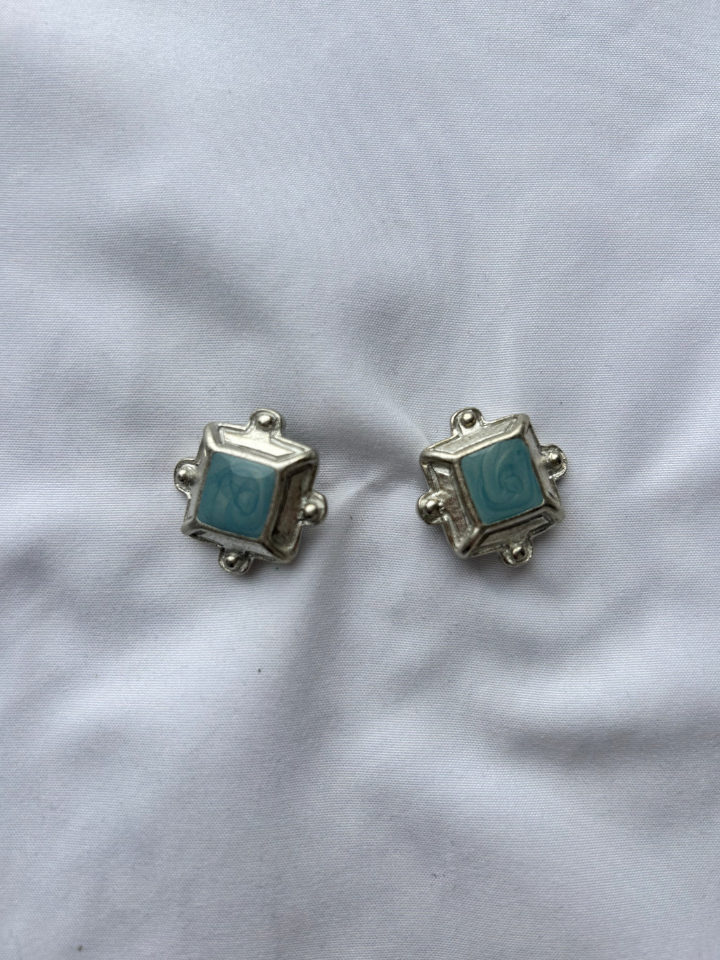 Silver Plated Turquoise Earrings
