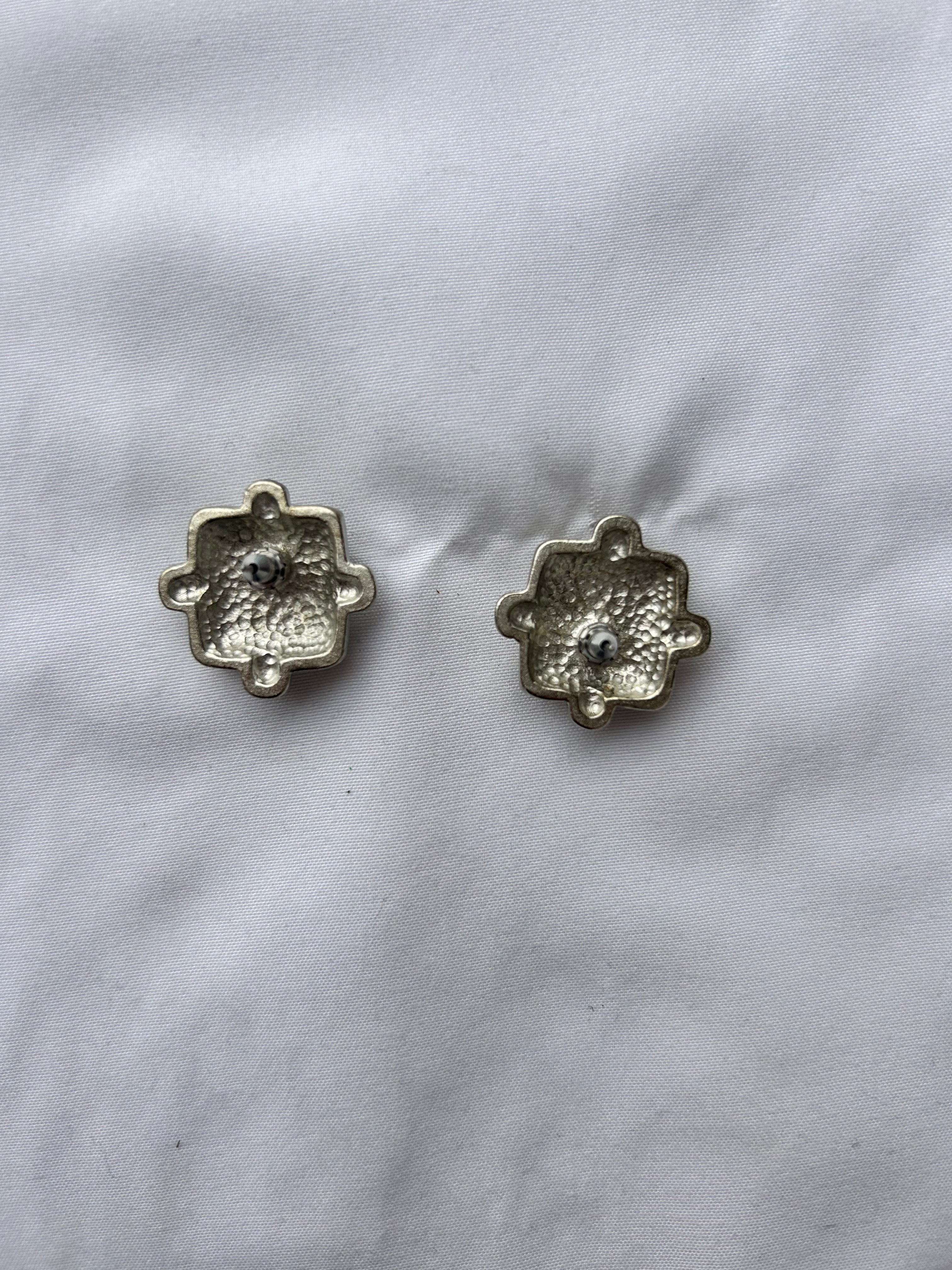 Silver Plated Turquoise Earrings