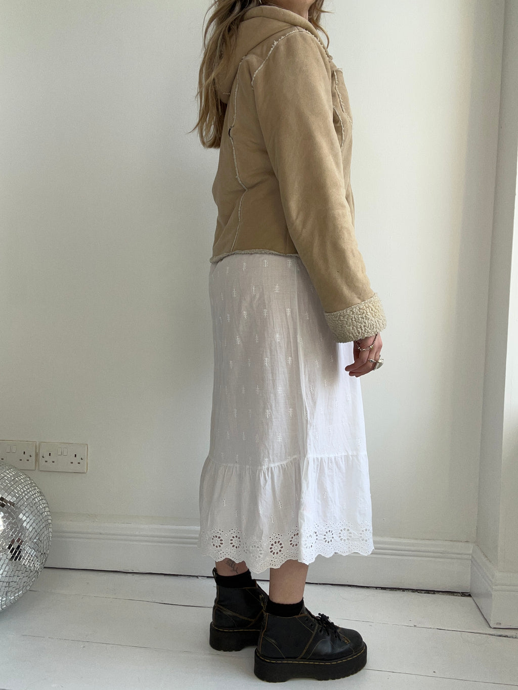 Shearling Hooded Jacket Size 10