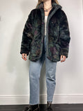 Teal And Purple Faux Fur Jacket Size 10/12